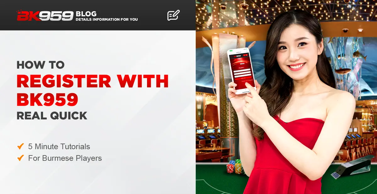 casino girl holding phone with BK959 register page